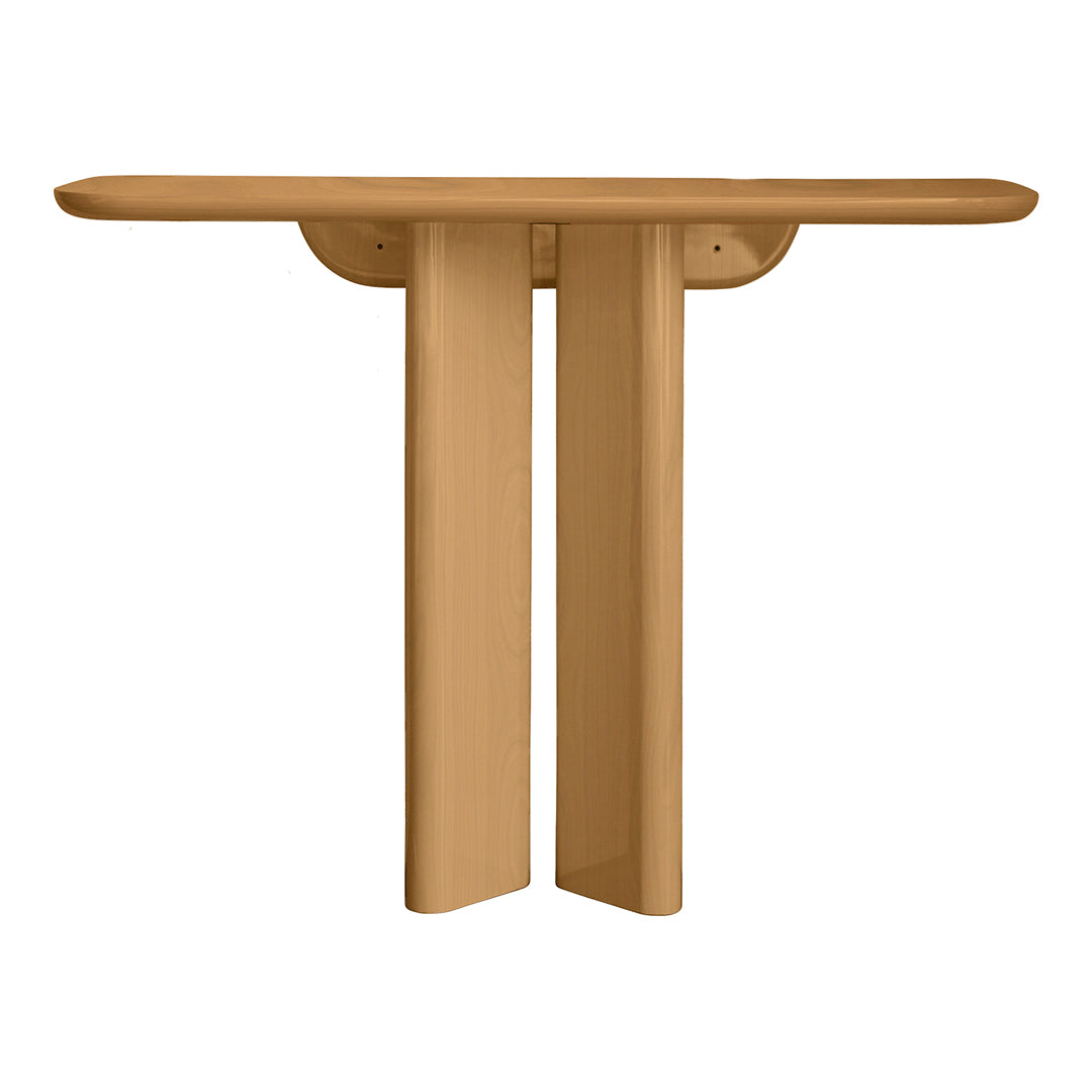 Console moderne en bois laqué au design symétrique pour couloir ou chambre