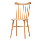 Chaise de salle à manger rétro en bois massif avec dossier bar poli à la main
