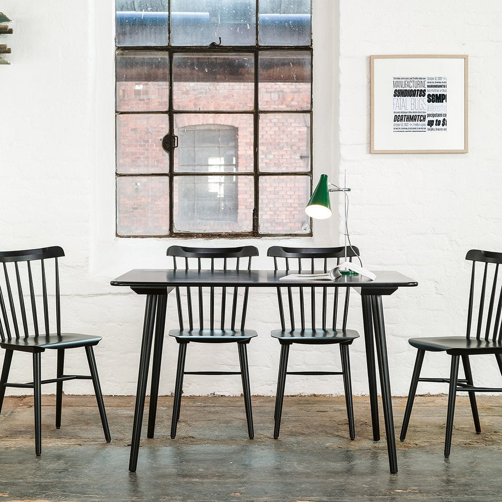 Chaise de salle à manger rétro en bois massif avec dossier bar poli à la main