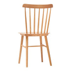 Chaise de salle à manger rétro en bois massif avec dossier bar poli à la main