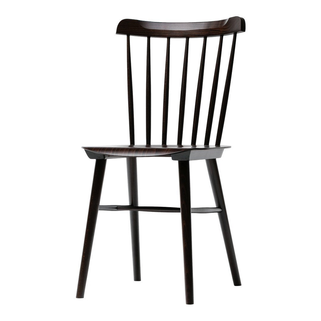 Chaise de salle à manger rétro en bois massif avec dossier bar poli à la main