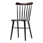 Chaise de salle à manger rétro en bois massif avec dossier bar poli à la main