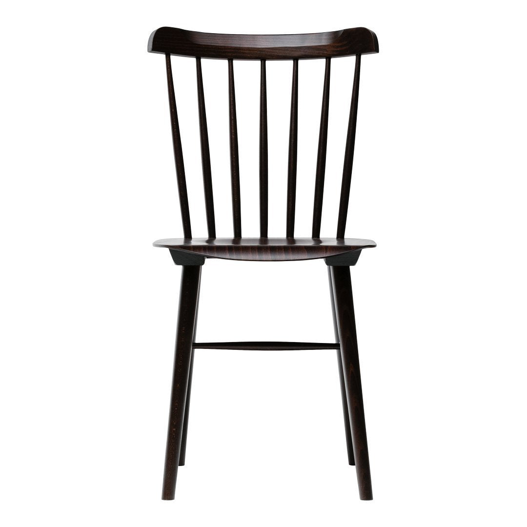 Chaise de salle à manger rétro en bois massif avec dossier bar poli à la main