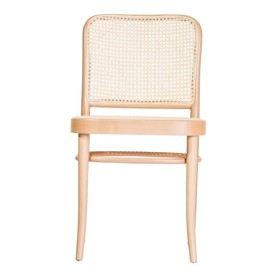 Chaise de salle à manger Art Nouveau en bois courbé et cannage, design inspiré de Hoffman