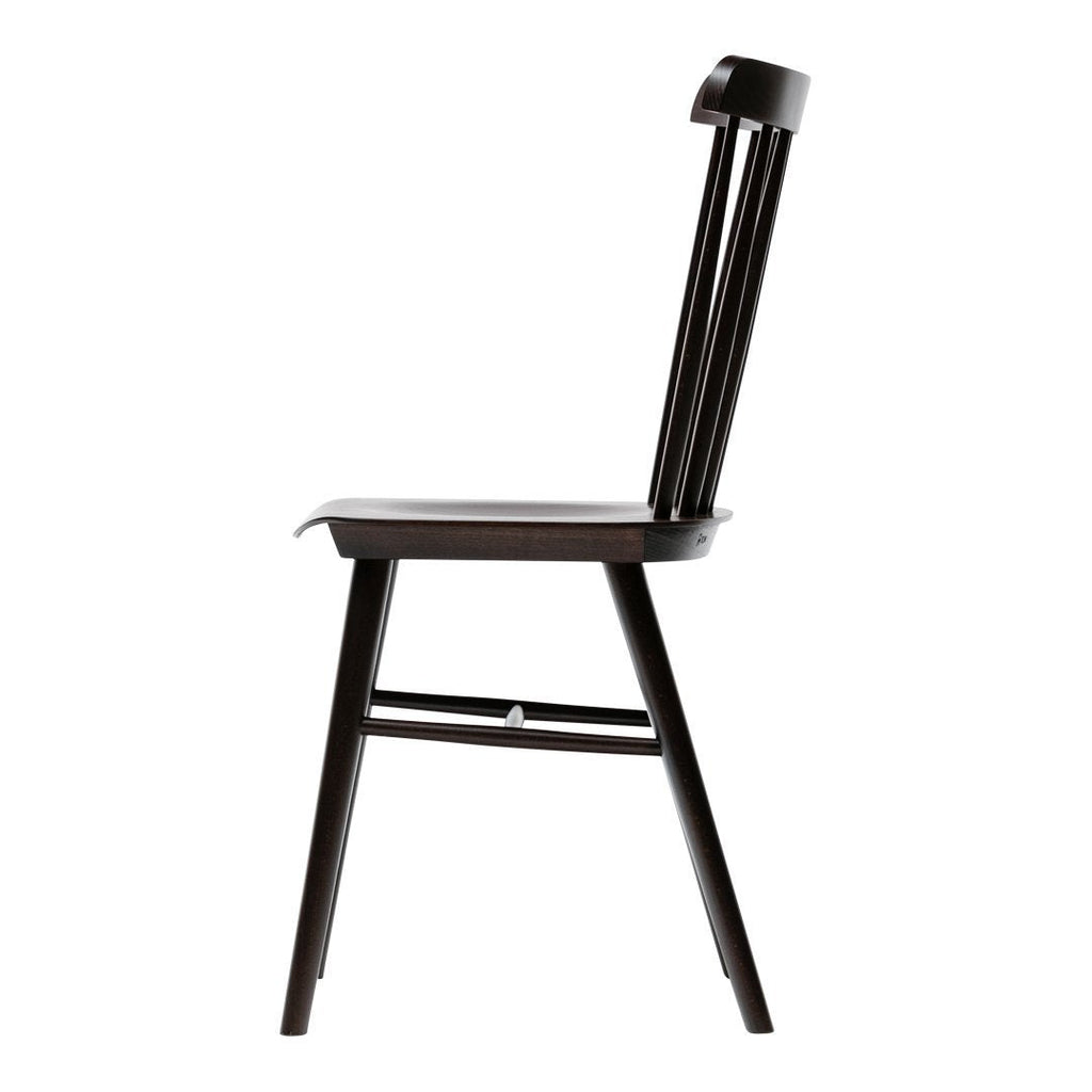 Chaise de salle à manger rétro en bois massif avec dossier bar poli à la main
