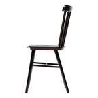 Chaise de salle à manger rétro en bois massif avec dossier bar poli à la main