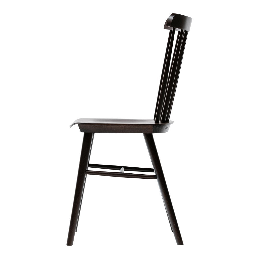 Chaise de salle à manger rétro en bois massif avec dossier bar poli à la main