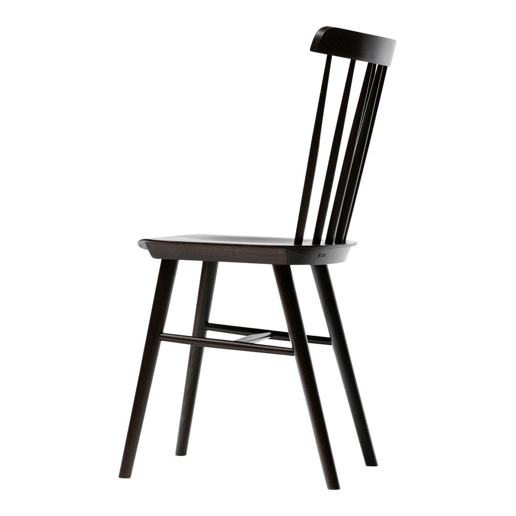 Chaise de salle à manger rétro en bois massif avec dossier bar poli à la main