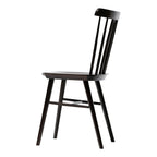 Chaise de salle à manger rétro en bois massif avec dossier bar poli à la main