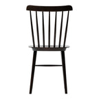 Chaise de salle à manger rétro en bois massif avec dossier bar poli à la main
