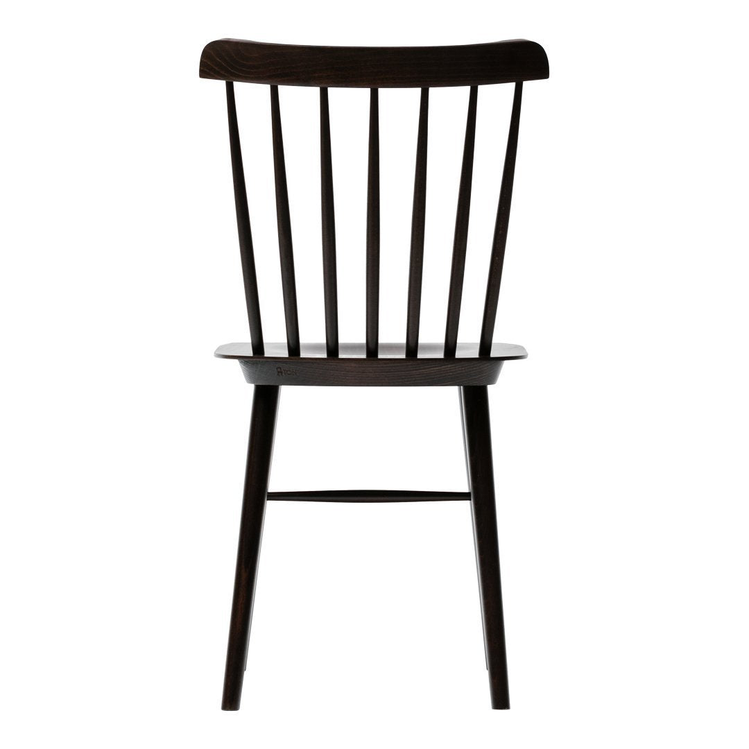 Chaise de salle à manger rétro en bois massif avec dossier bar poli à la main