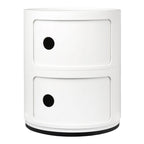 Tour de rangement modulaire empilable en plastique avec portes rondes (2) pour chambre ou salon