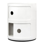 Tour de rangement modulaire empilable en plastique avec portes rondes (2) pour chambre ou salon