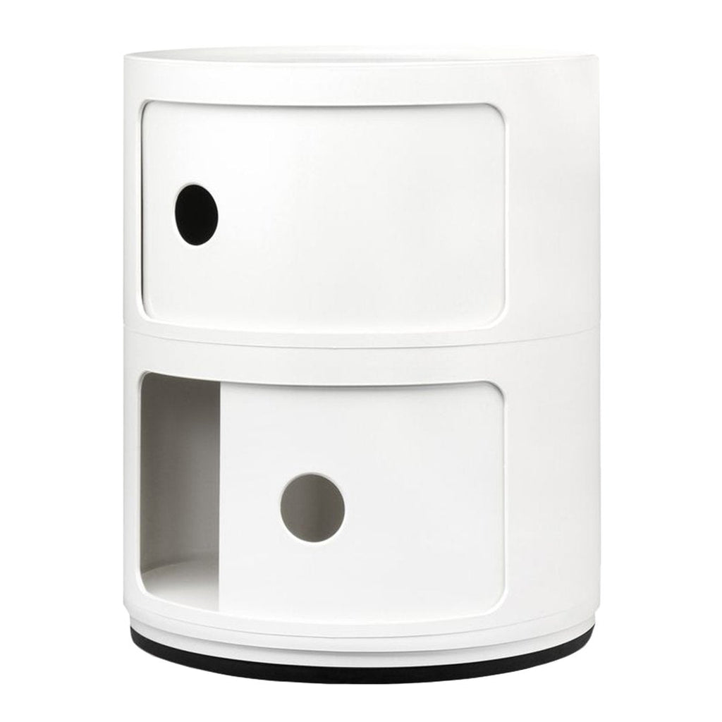 Tour de rangement empilable modulaire en plastique avec conception multi-portes rondes pour chambre ou salon