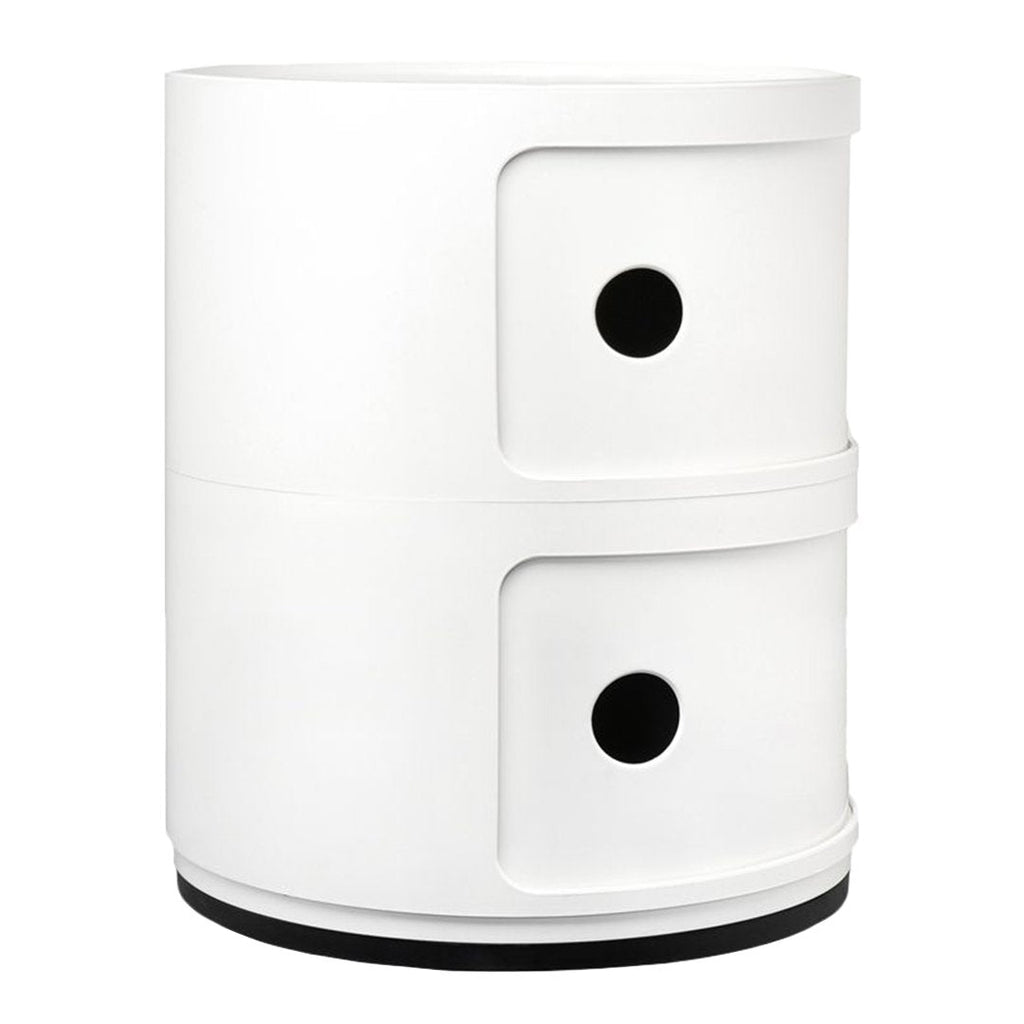 Tour de rangement empilable modulaire en plastique avec conception multi-portes rondes pour chambre ou salon