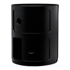 Tour de rangement modulaire empilable en plastique avec portes rondes (2) pour chambre ou salon