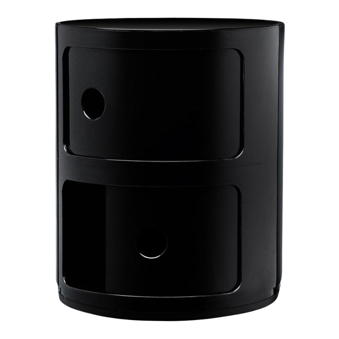 Tour de rangement modulaire empilable en plastique avec portes rondes (2) pour chambre ou salon