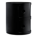 Tour de rangement modulaire empilable en plastique avec portes rondes (2) pour chambre ou salon
