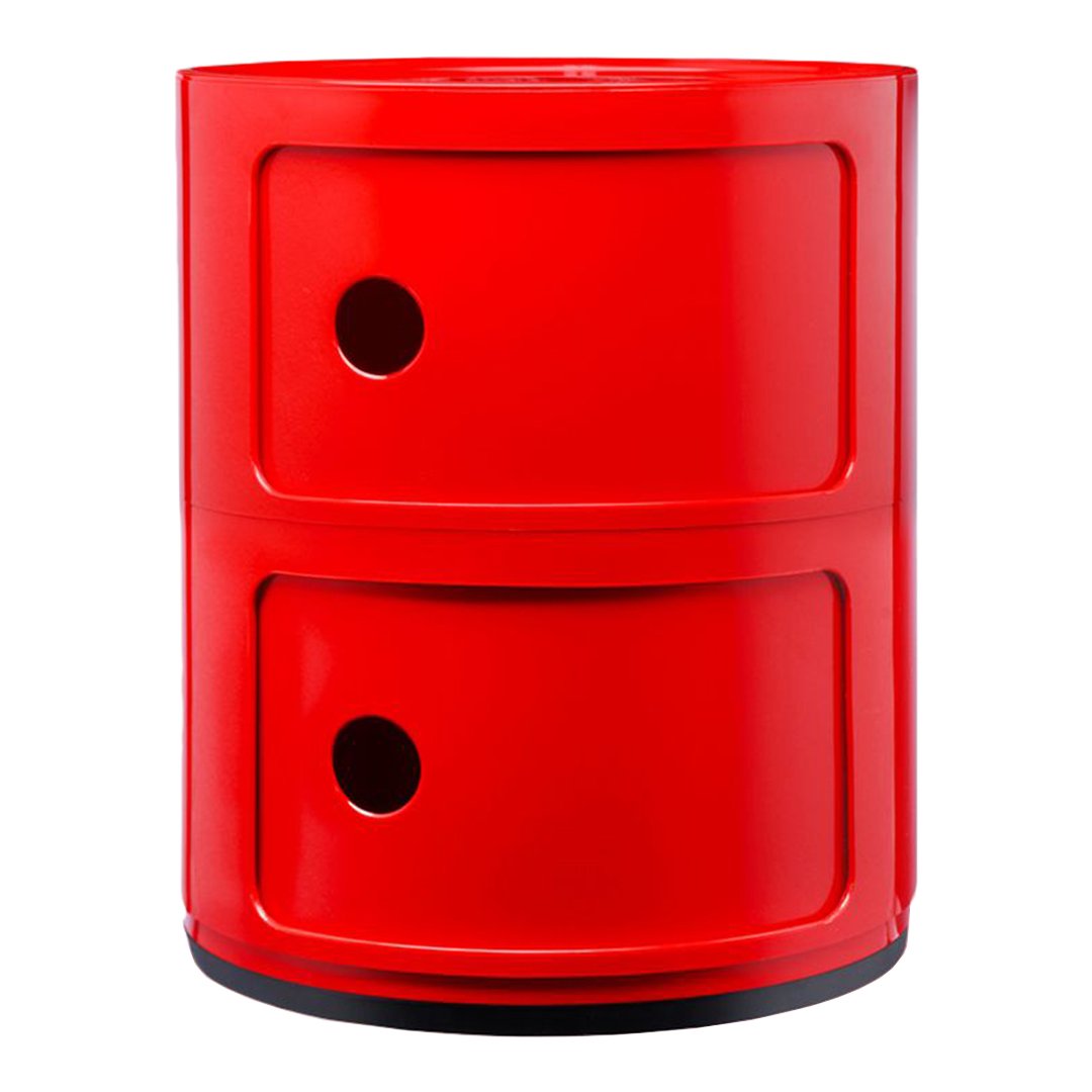 Tour de rangement modulaire empilable en plastique avec portes rondes (2) pour chambre ou salon