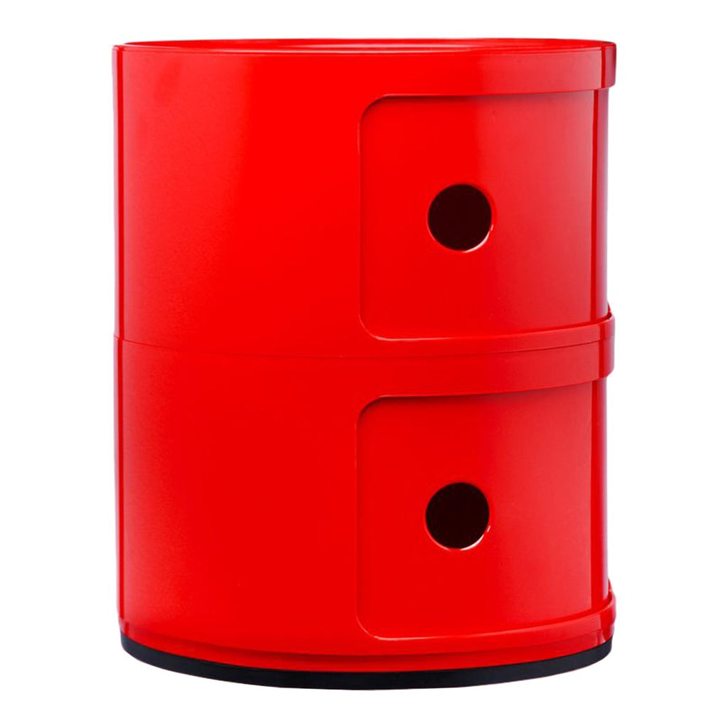 Tour de rangement modulaire empilable en plastique avec portes rondes (2) pour chambre ou salon