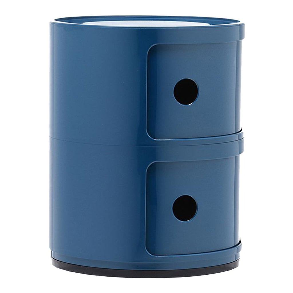 Tour de rangement modulaire empilable en plastique avec portes rondes (2) pour chambre ou salon