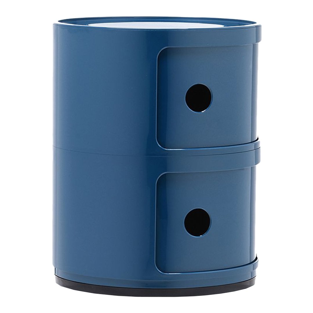 Tour de rangement modulaire empilable en plastique avec portes rondes (2) pour chambre ou salon