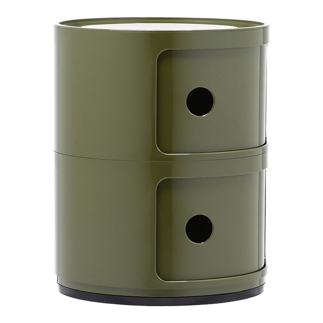 Tour de rangement modulaire empilable en plastique avec portes rondes (2) pour chambre ou salon