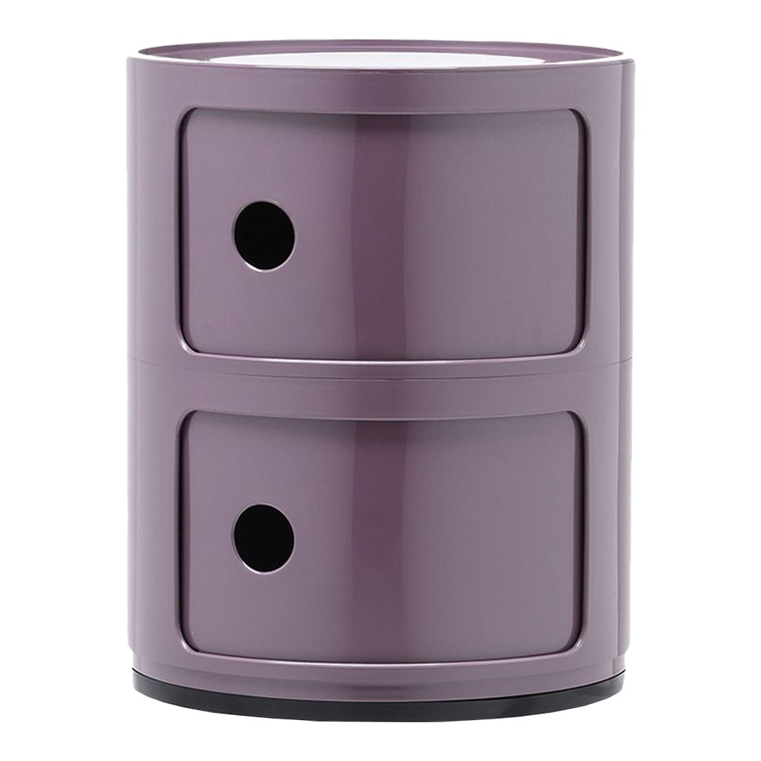 Tour de rangement modulaire empilable en plastique avec portes rondes (2) pour chambre ou salon