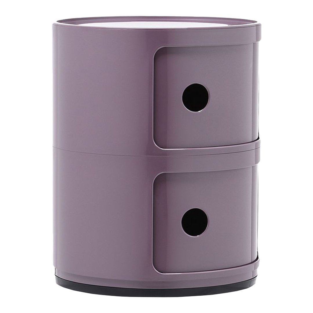 Tour de rangement modulaire empilable en plastique avec portes rondes (2) pour chambre ou salon