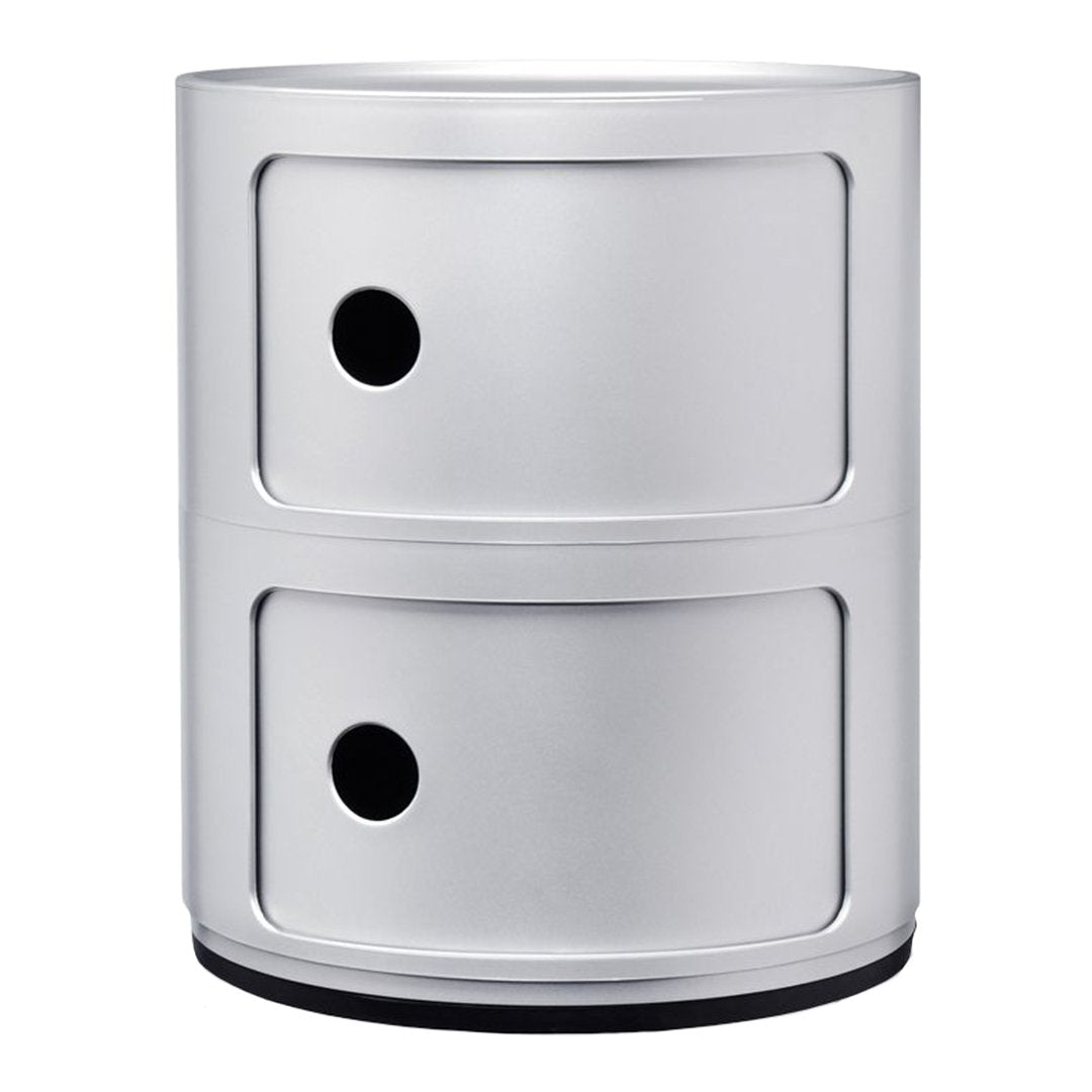 Tour de rangement modulaire empilable en plastique avec portes rondes (2) pour chambre ou salon