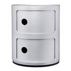 Tour de rangement empilable modulaire en plastique avec conception multi-portes rondes pour chambre ou salon
