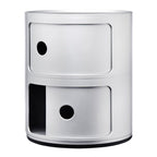 Tour de rangement modulaire empilable en plastique avec portes rondes (2) pour chambre ou salon