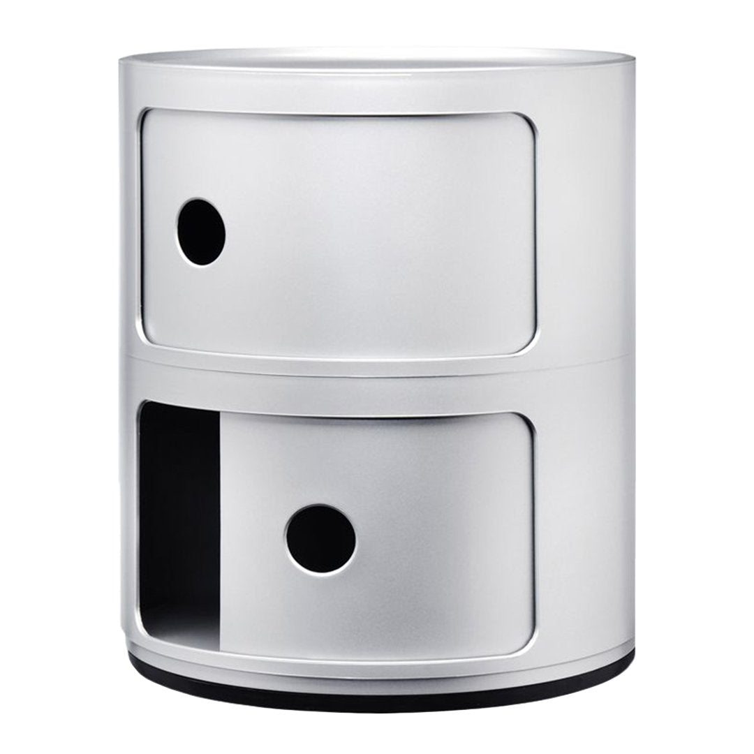 Tour de rangement modulaire empilable en plastique avec portes rondes (2) pour chambre ou salon