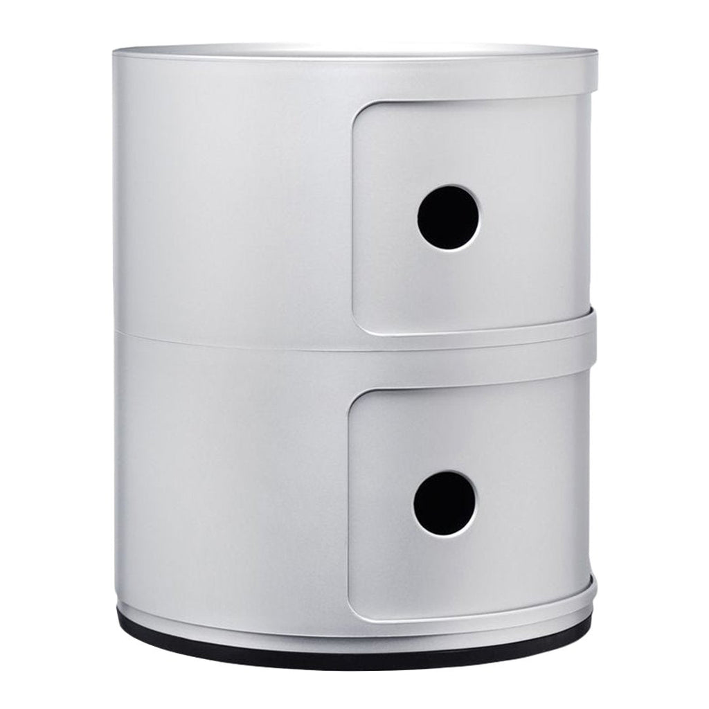 Tour de rangement modulaire empilable en plastique avec portes rondes (2) pour chambre ou salon
