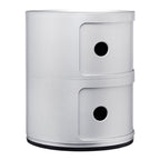 Tour de rangement empilable modulaire en plastique avec conception multi-portes rondes pour chambre ou salon