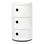 Tour de rangement empilable modulaire en plastique avec conception multi-portes rondes pour chambre ou salon