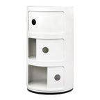 Tour de rangement empilable modulaire en plastique avec conception multi-portes rondes pour chambre ou salon