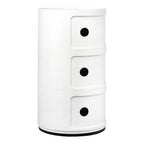 Tour de rangement empilable modulaire en plastique avec conception multi-portes rondes pour chambre ou salon