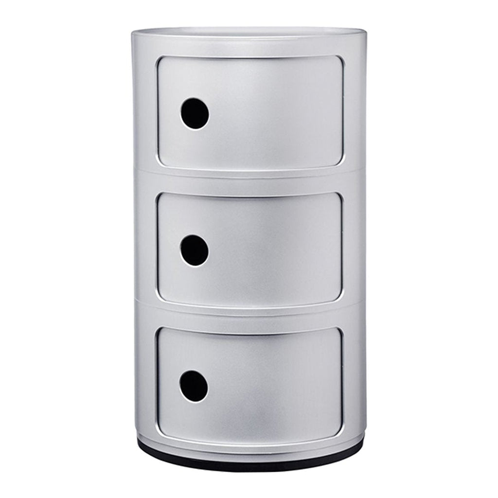 Tour de rangement empilable modulaire en plastique avec conception multi-portes rondes pour chambre ou salon
