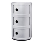 Tour de rangement empilable modulaire en plastique avec conception multi-portes rondes pour chambre ou salon