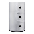 Tour de rangement empilable modulaire en plastique avec conception multi-portes rondes pour chambre ou salon