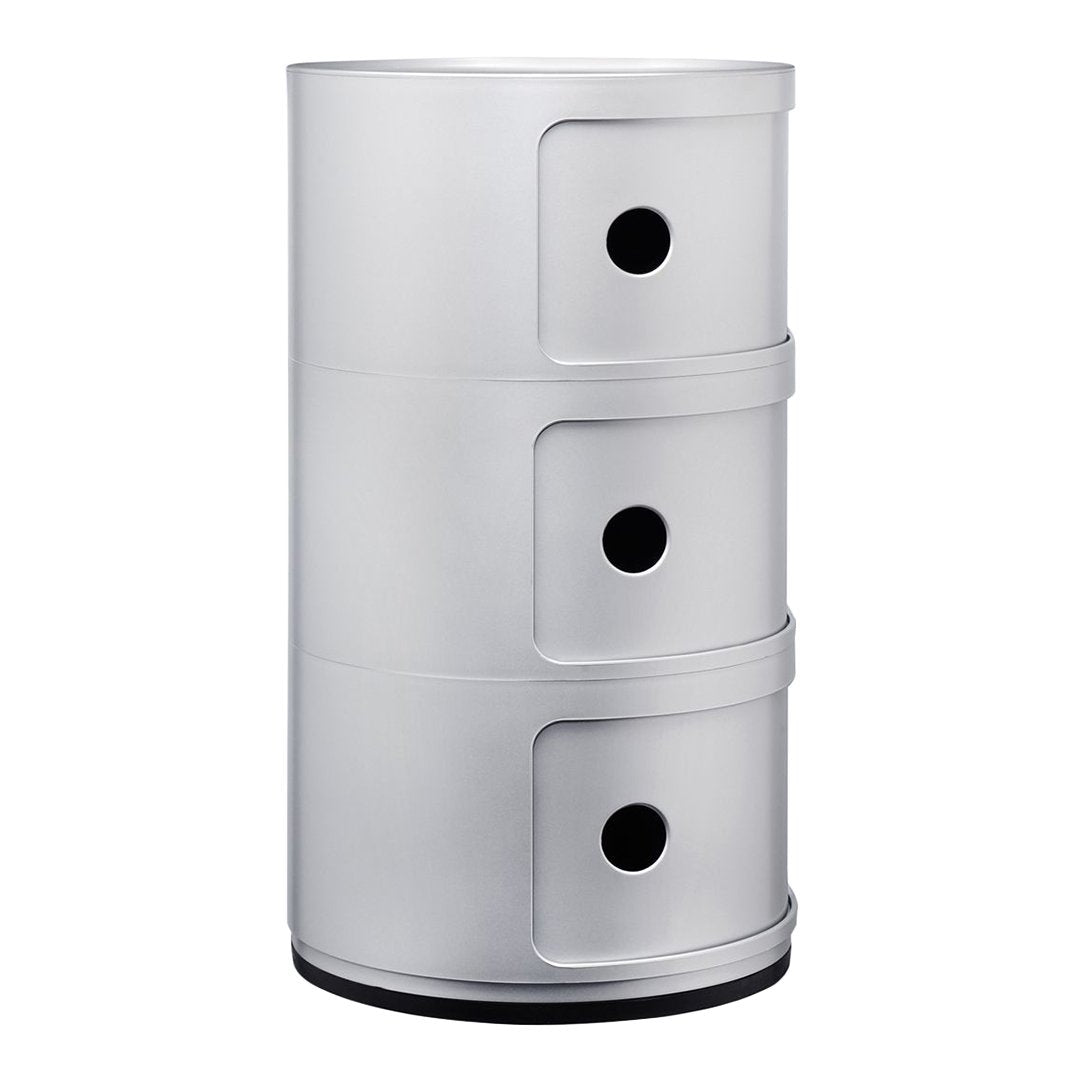 Tour de rangement empilable modulaire en plastique avec conception multi-portes rondes pour chambre ou salon