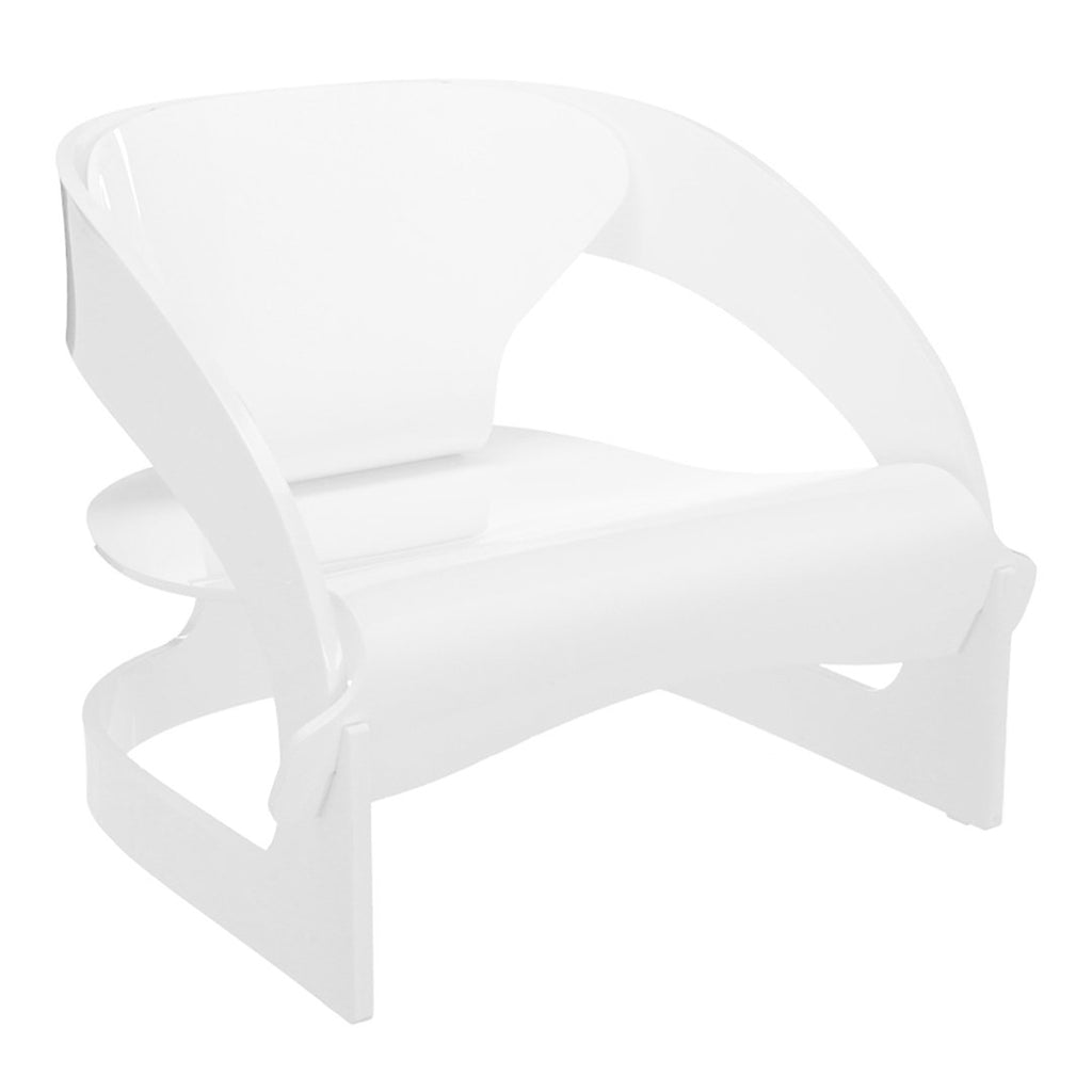 Fauteuil de salon rétro en bois des années 60 avec des lignes courbes sinueuses pour le salon