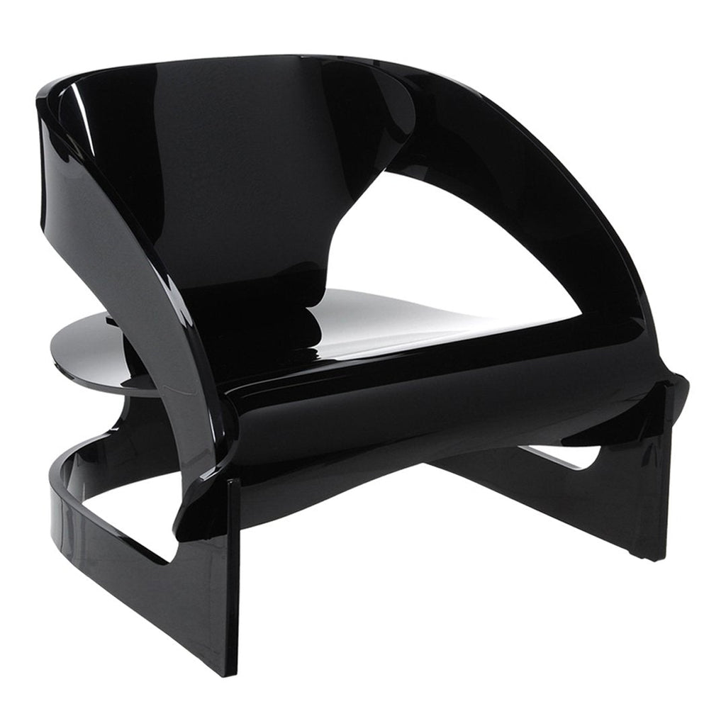 Fauteuil de salon rétro en bois des années 60 avec des lignes courbes sinueuses pour le salon