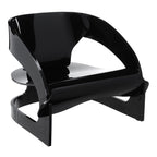 Fauteuil de salon rétro en bois des années 60 avec des lignes courbes sinueuses pour le salon