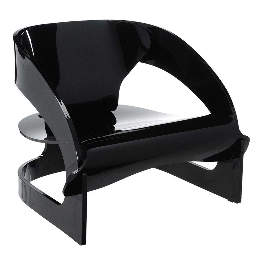 Fauteuil de salon rétro en bois des années 60 avec des lignes courbes sinueuses pour le salon