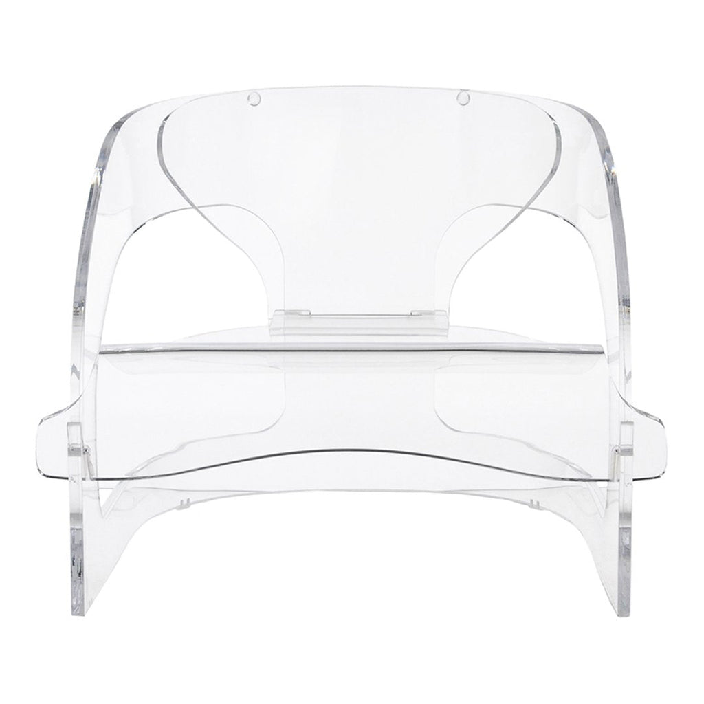 Fauteuil de salon rétro en bois des années 60 avec des lignes courbes sinueuses pour le salon