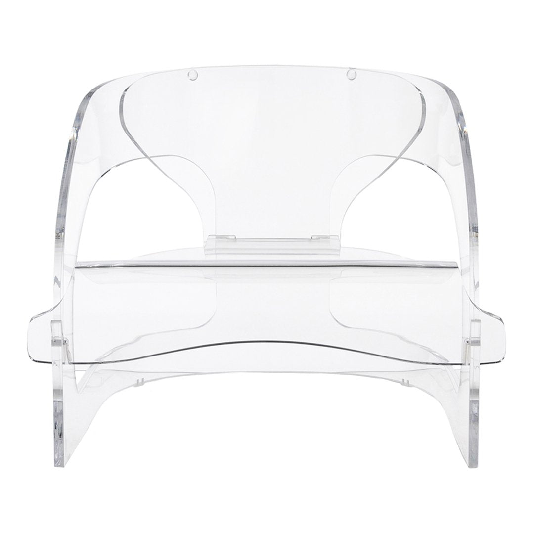 Fauteuil de salon rétro en bois des années 60 avec des lignes courbes sinueuses pour le salon