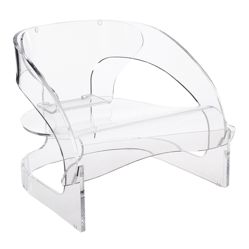 Fauteuil de salon rétro en bois des années 60 avec des lignes courbes sinueuses pour le salon