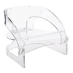 Fauteuil de salon rétro en bois des années 60 avec des lignes courbes sinueuses pour le salon